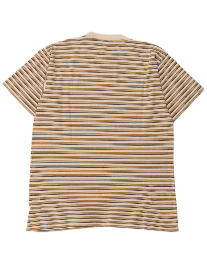 Lee Herren-T-Shirt-Oberteil, groß, beige, gestreift, Baumwolle