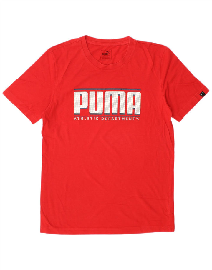 Puma Herren Grafik T-Shirt Top Small Rot Baumwolle