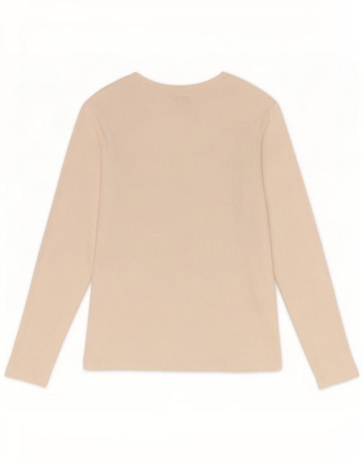 Marks & Spencer Damen Top Langarm UK 16 Large Weiße Baumwolle