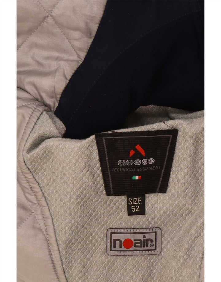Aesse Herren-Skijacke mit Kapuze, IT 52 XL, blaues Colourblock-Polyamid