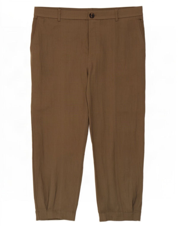 Zara Damen Jogginghose, kurze Hose, Größe L, W30, L26, Khaki, Lyocell