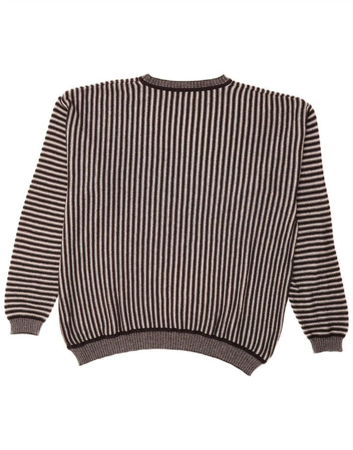 Alba Moda Herren-Pullover mit U-Boot-Ausschnitt, XL, braun gestreift