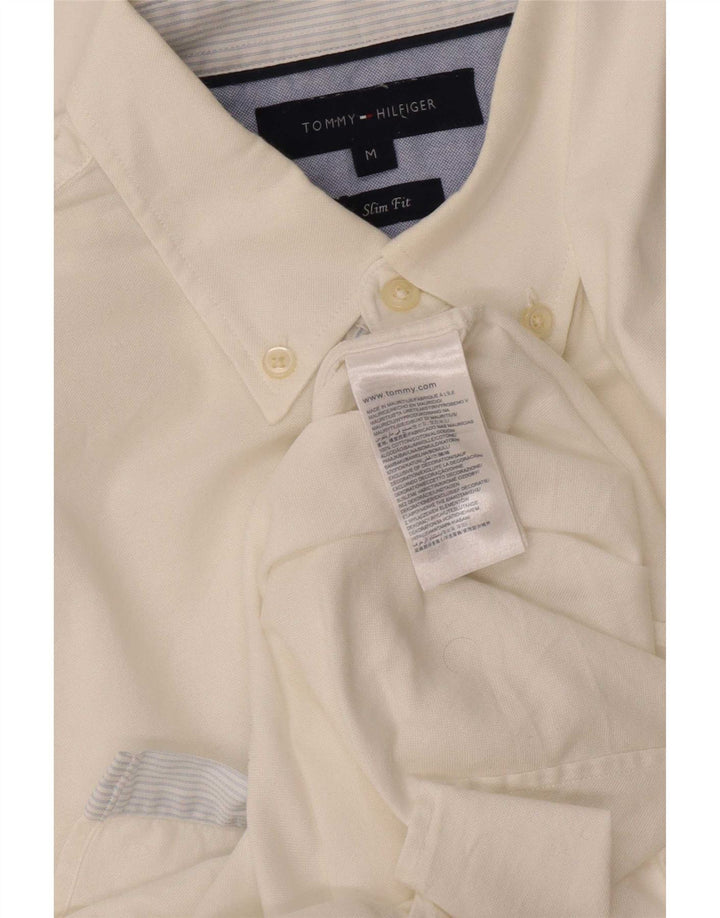 Tommy Hilfiger Herren-Slim-Fit-Hemd aus mittelweißer Baumwolle