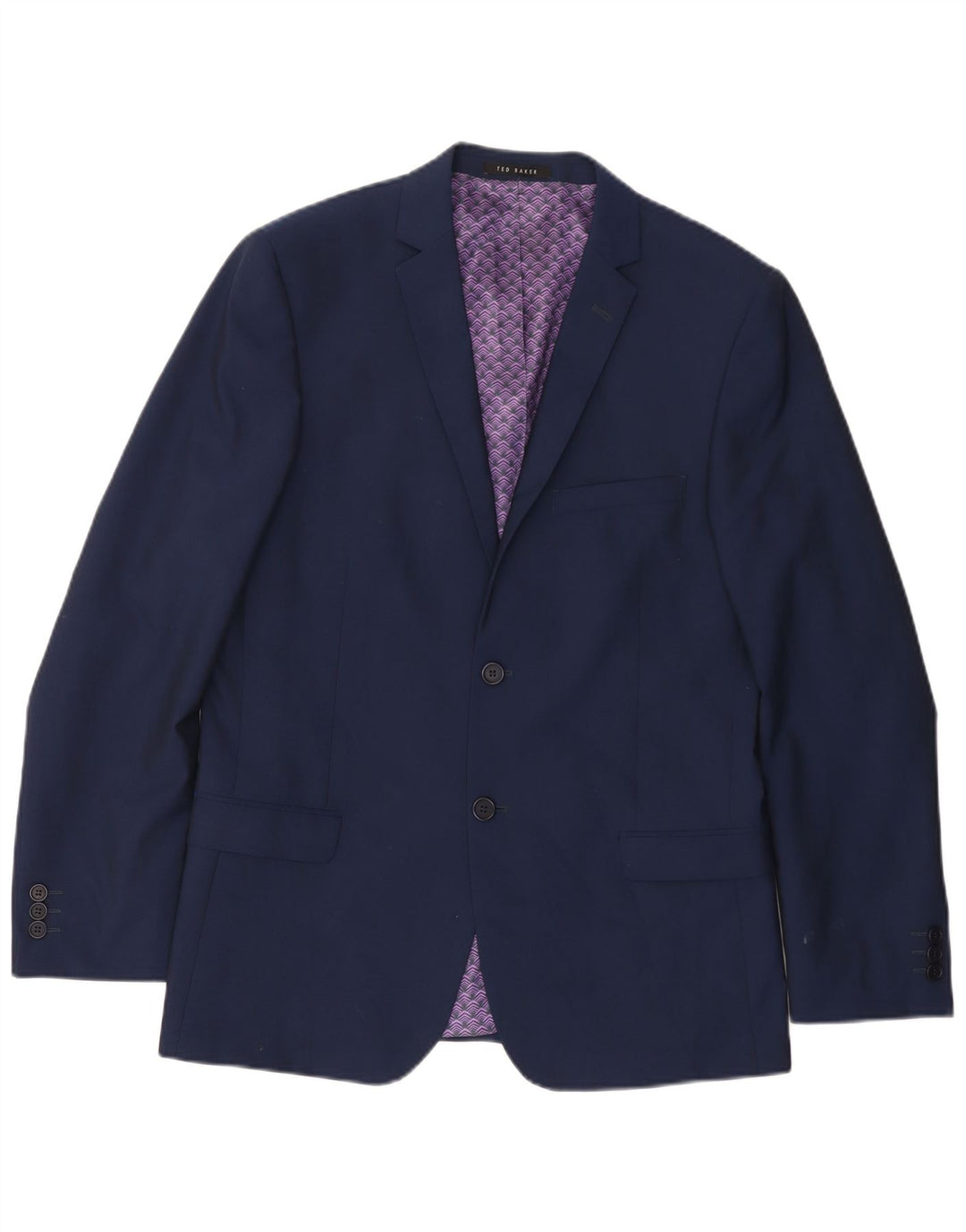 Ted Baker Herren-Blazer mit 2 Knöpfen, UK 40, große marineblaue Wolle