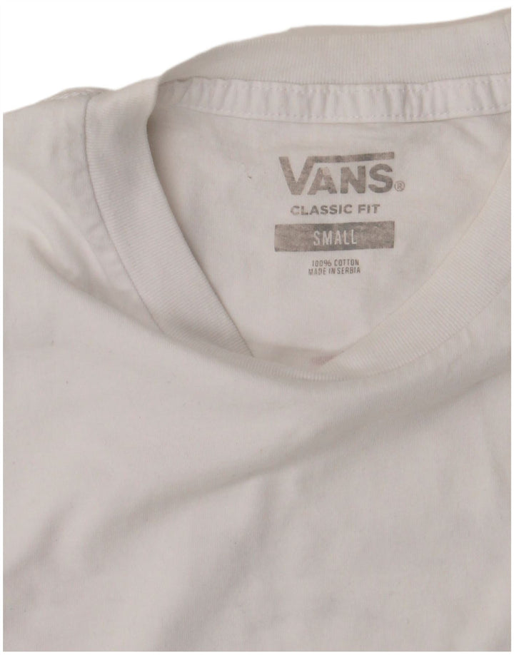 VANS Herren-T-Shirt mit klassischer Passform, Grafik, Größe S, weiße Baumwolle