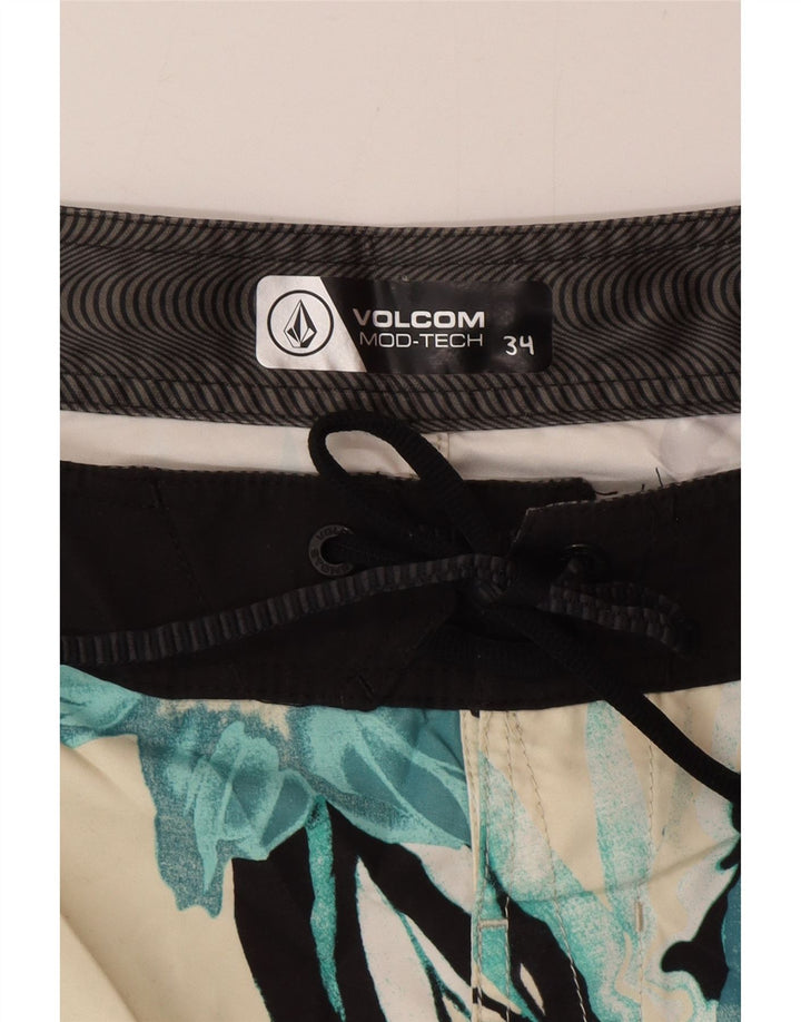 Volcom Herren Badeshorts mit Grafik, groß, weiß, geblümt