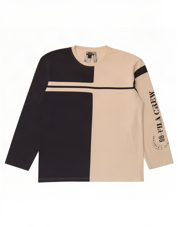 Fila Herren Grafik-Top Langarm XL Weiß Farbblock
