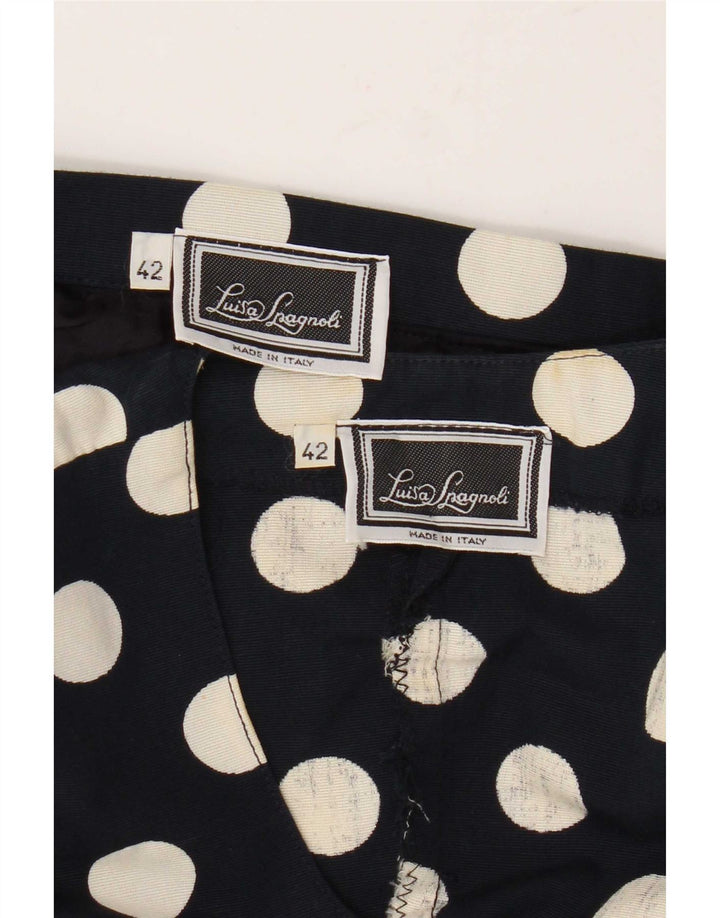 Luisa Spagnoli Damen Kurzarm-2-teiliges Rock-Set IT 42 Medium W32 Navy