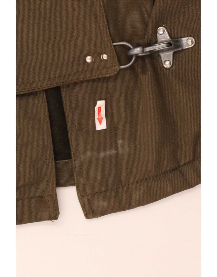 Zip Damen Übergroßer Dufflecoat UK 18 XL Khaki Baumwolle