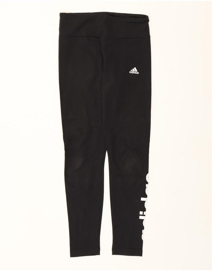 Adidas Damen Graphic Leggings UK 8/10 Small Schwarz Polyester