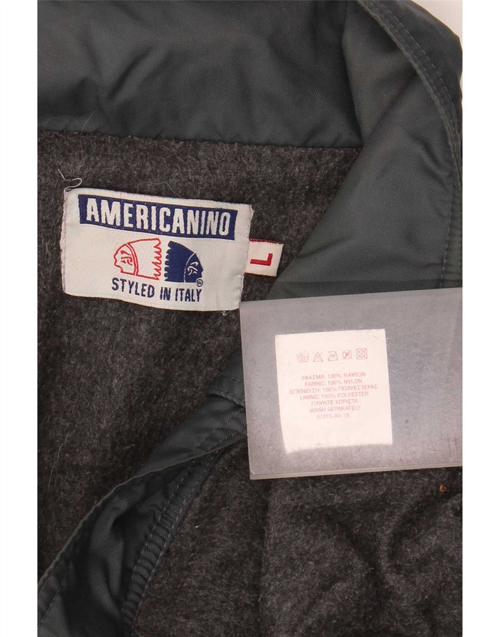 Americanino Herren Bomberjacke UK 40 Large Schwarz Nylon