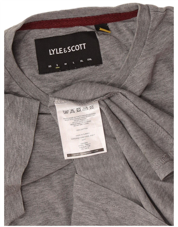Lyle & Scott Herren T-Shirt Top Small Grau Colourblock Baumwolle