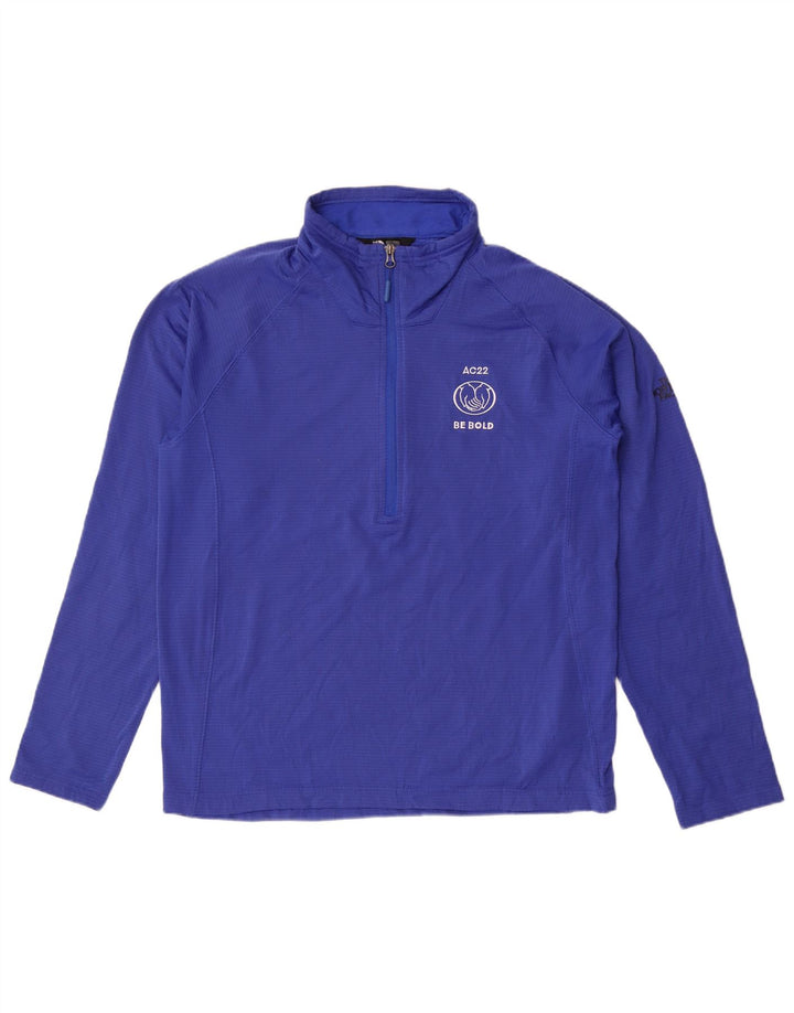 The North Face Herren-Trainingsanzug-Oberteil mit Reißverschluss am Hals, großes, blaues Nadelstreifenmuster