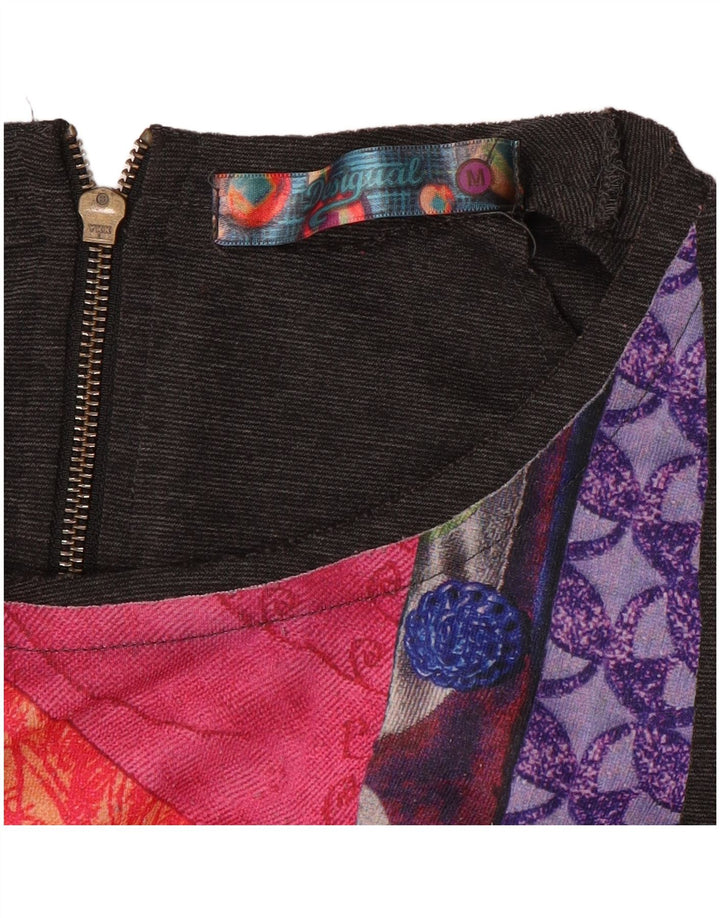 DESIGUAL Damen Etuikleid UK 12 Mittelgrau Patchwork