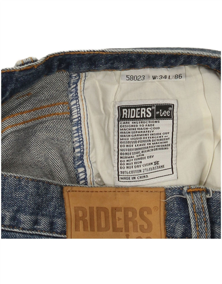 Lee Herren Riders Straight Jeans W34 L30 Blaue Baumwolle