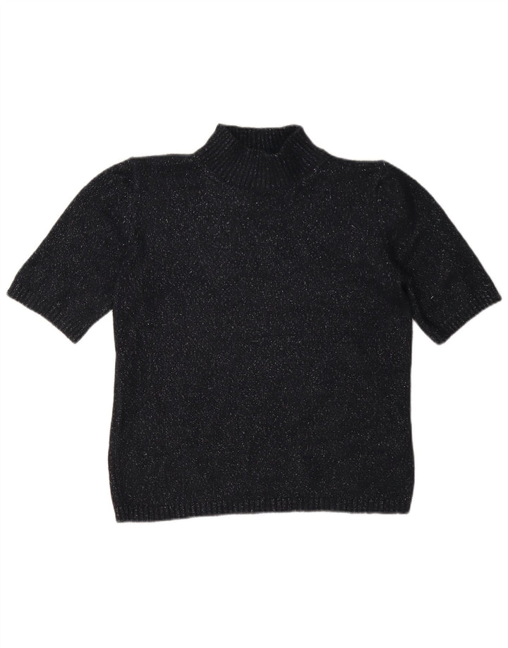 Marks & Spencer Rollkragenpullover für Damen, Gr. 10, Größe S, Schwarz gefleckt