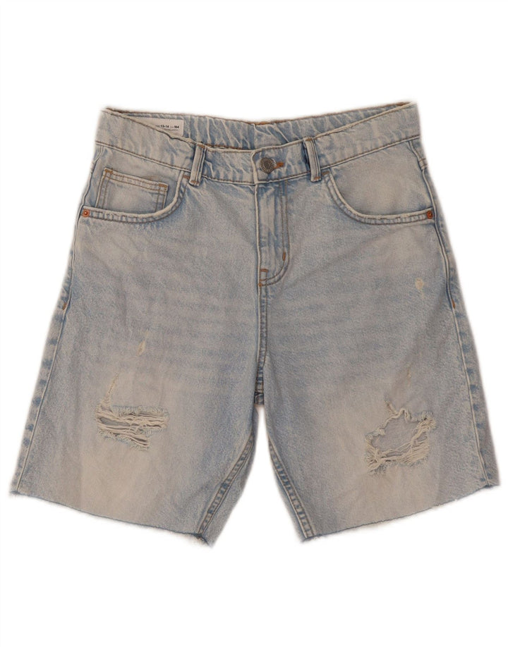 ZARA Jeansshorts im Distressed-Look für Jungen, 13–14 Jahre, W28, blaue Baumwolle