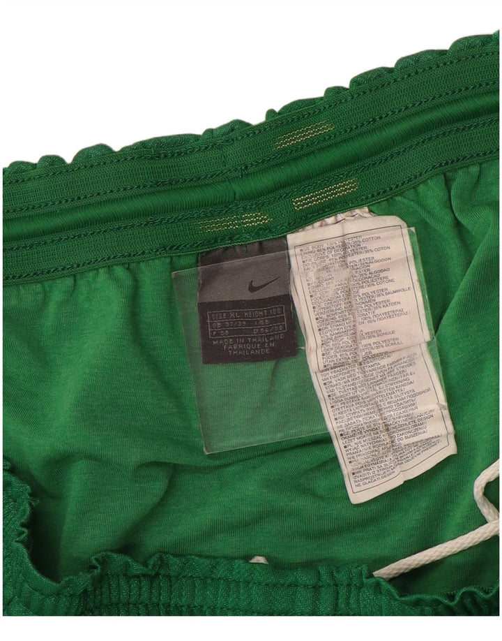 Nike Herren-Sportshorts XL, grünes Fischgrätenmuster aus Polyester