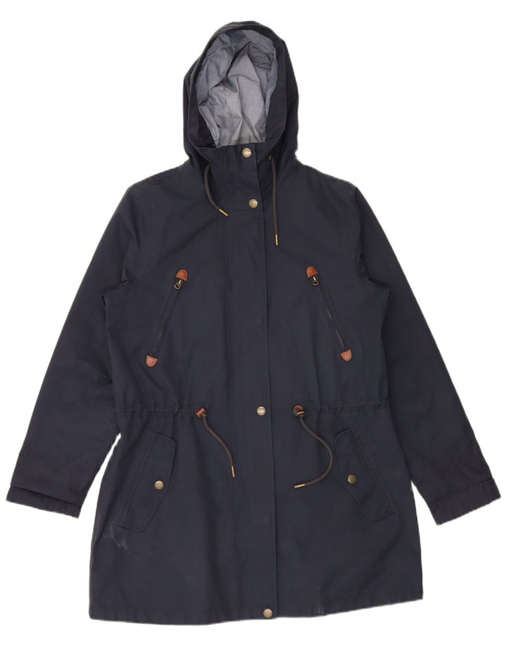 Fat Face Damen-Regenjacke mit Kapuze, UK 12, mittelmarineblau, Baumwolle
