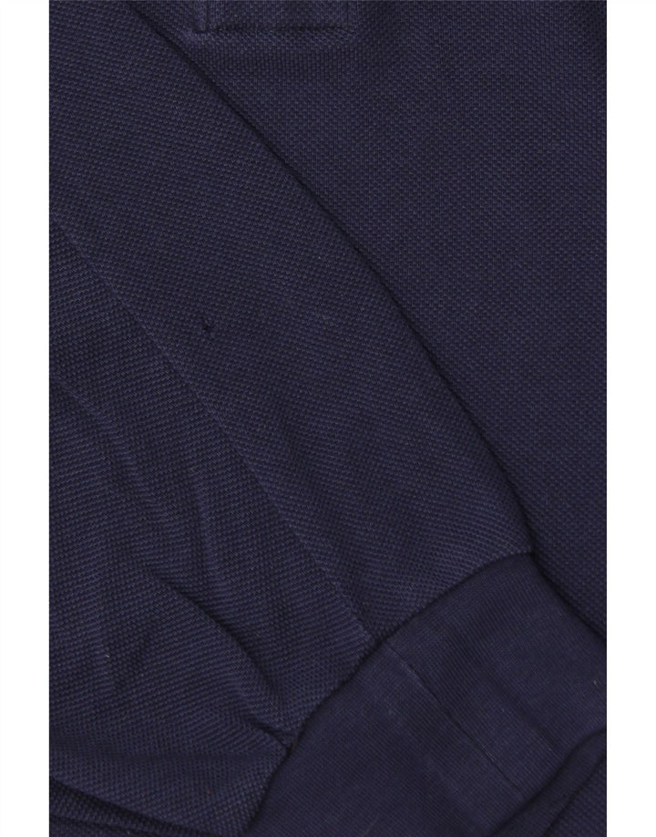 Lacoste Herren-Langarm-Poloshirt, Größe 7 2XL, marineblaue Baumwolle