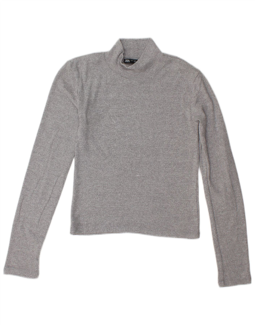 Zara Damen Crop Turtle Neck Pullover Pullover UK 10 Small Grau