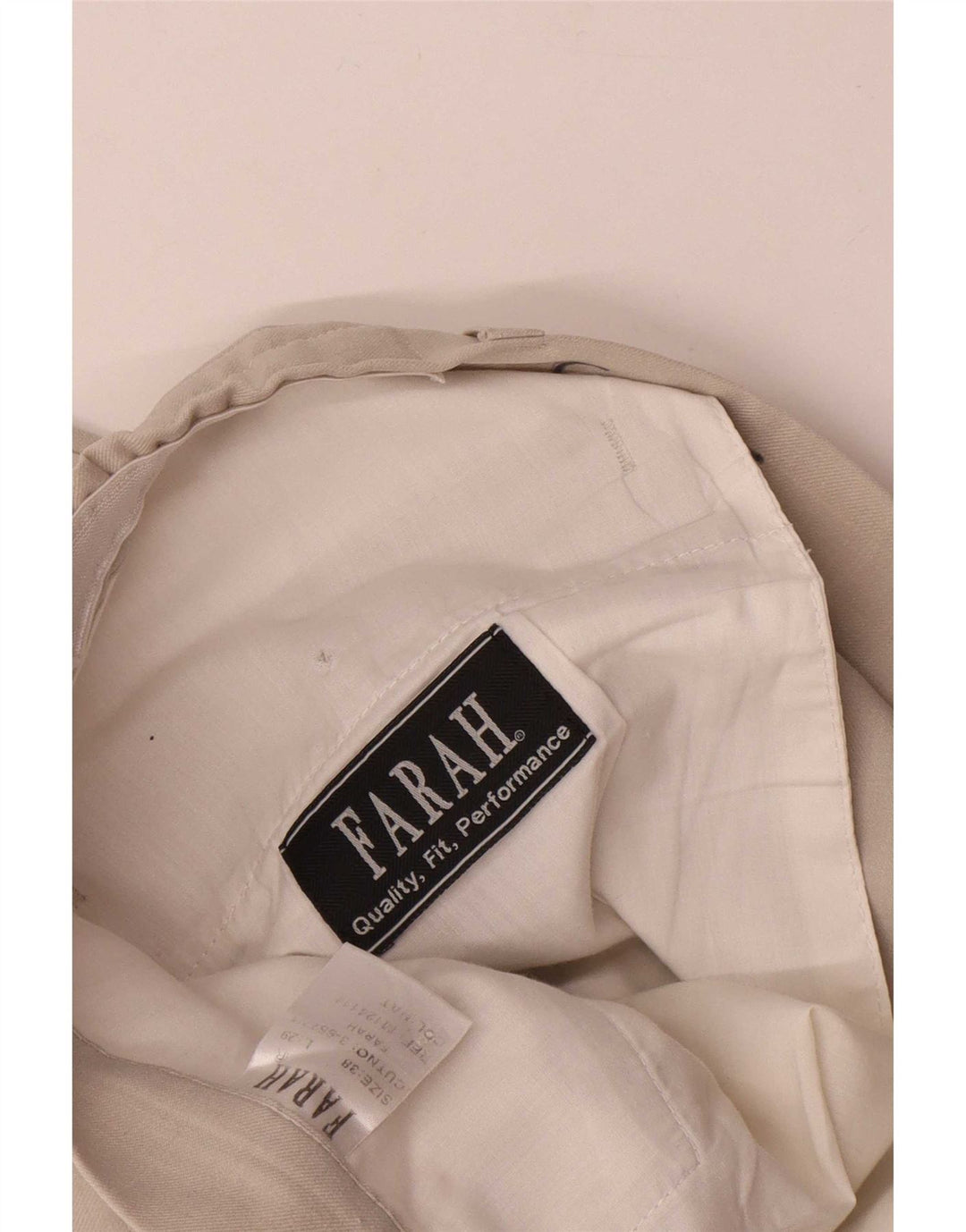 Farah Herren-Freizeithose, gerade, W38, L26, Beige, Polyester