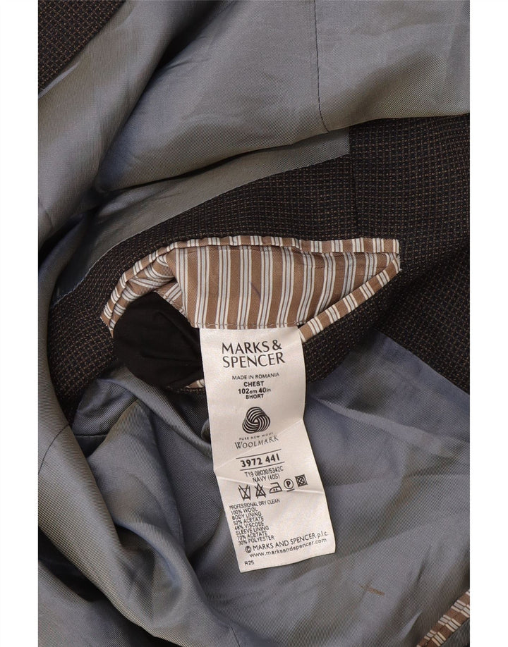 Marks & Spencer Herren-Kurzblazer, Gr. 40, mittelblau, kariert