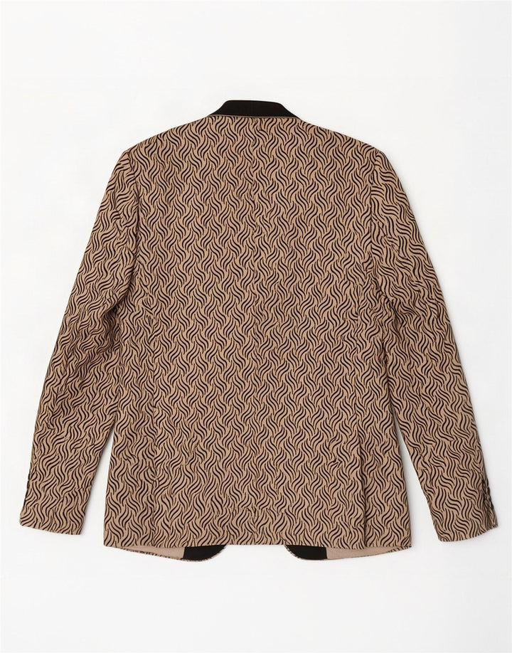 Daniel Gallotti Damen 1-Knopf-Blazerjacke IT 50 XL Beige Geometrisch