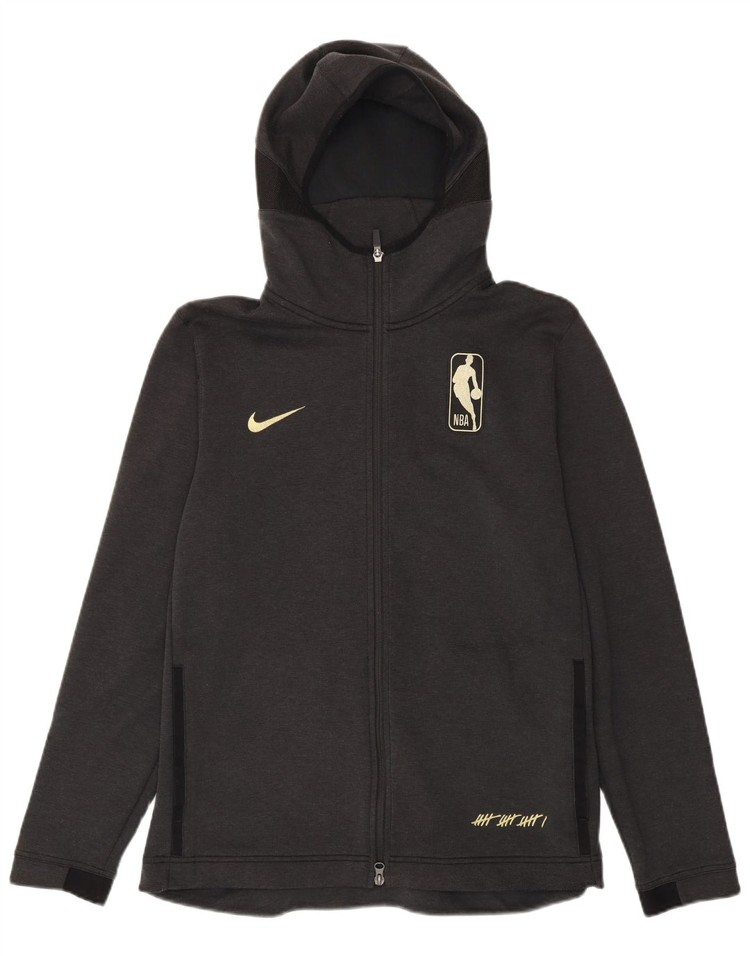 NBA Herren NBA Grafik-Kapuzenpullover mit Reißverschluss, großes graues Farbblock-Polyester