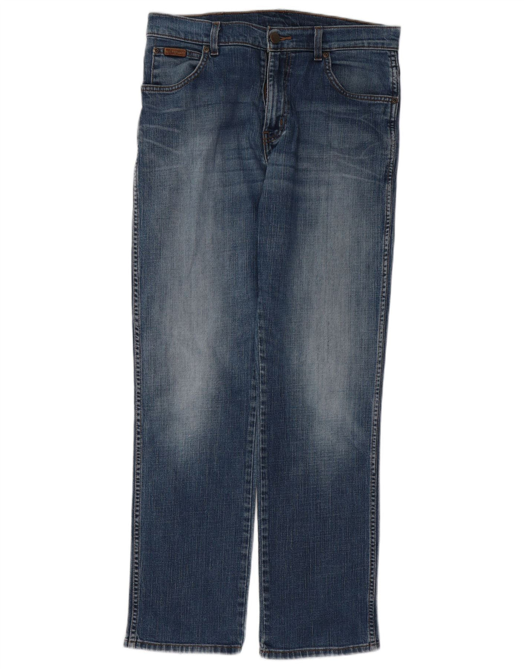 WRANGLER Herren Texas Stretch Straight Jeans W33 L30 Blaue Baumwolle