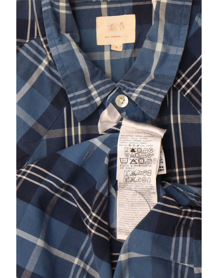 Levi's Herren-Kurzarmhemd, groß, blau kariert, Baumwolle