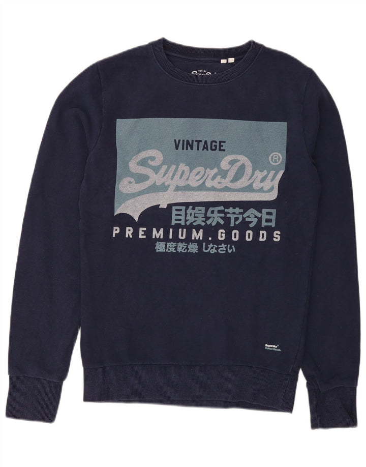 Superdry Herren Grafik-Sweatshirt-Pullover XS aus marineblauer Baumwolle