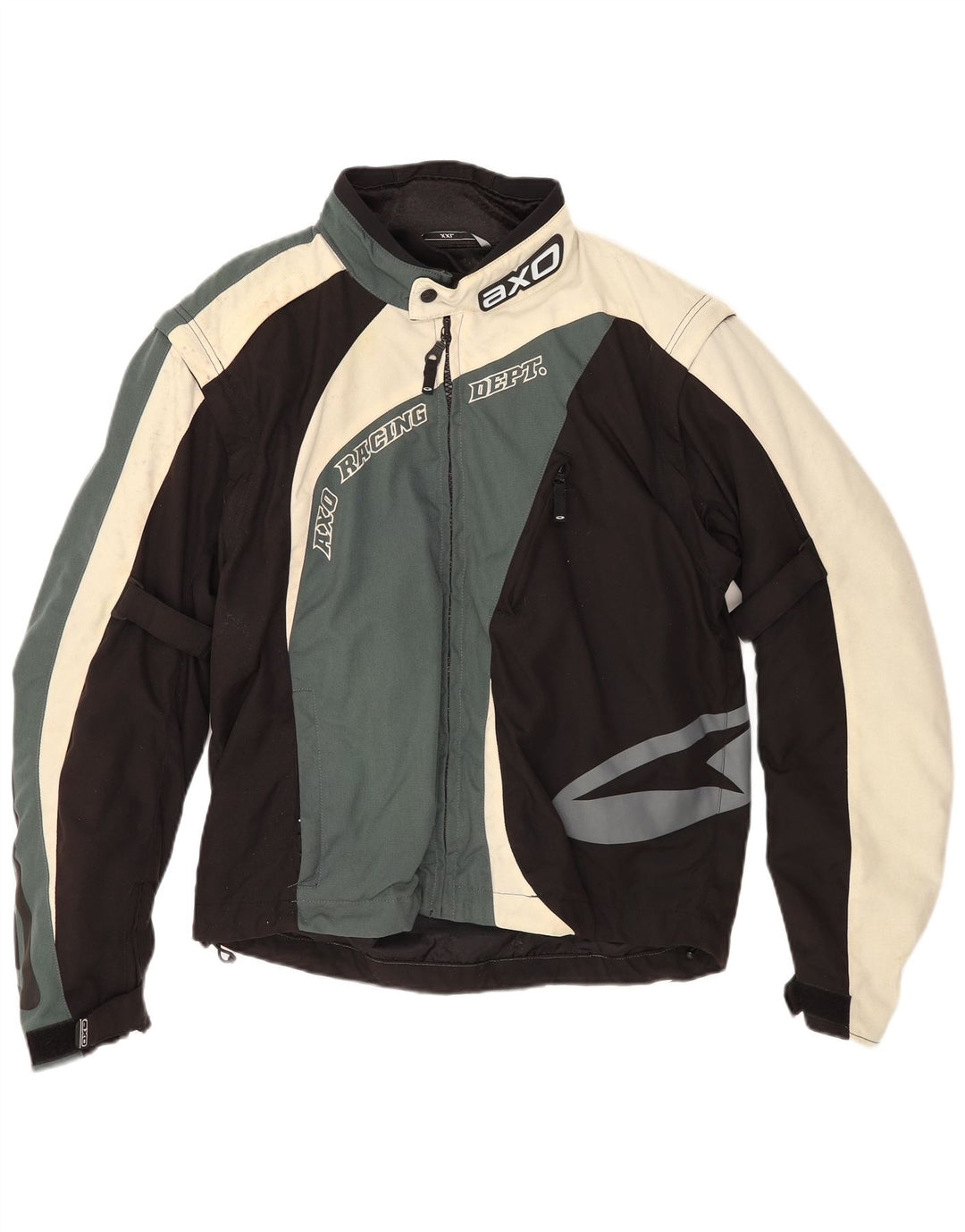 AXO Herren Graphic Racer Jacke UK 44 2XL Schwarz Colourblock Polyester