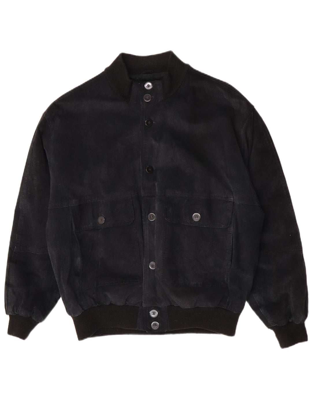 John Monroe Herren-Bomberjacke aus Wildleder mit lockerer Passform, Größe S, Marineblau, Größe 36