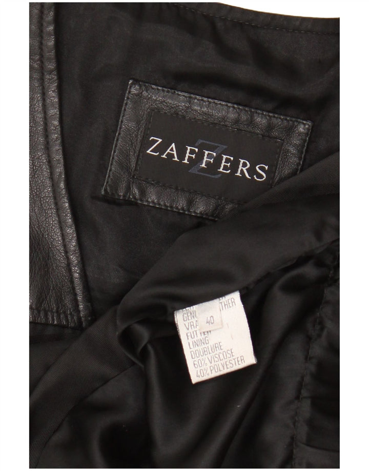 Vintage Damen Übergroße Gilet IT 40 Kleines schwarzes Leder