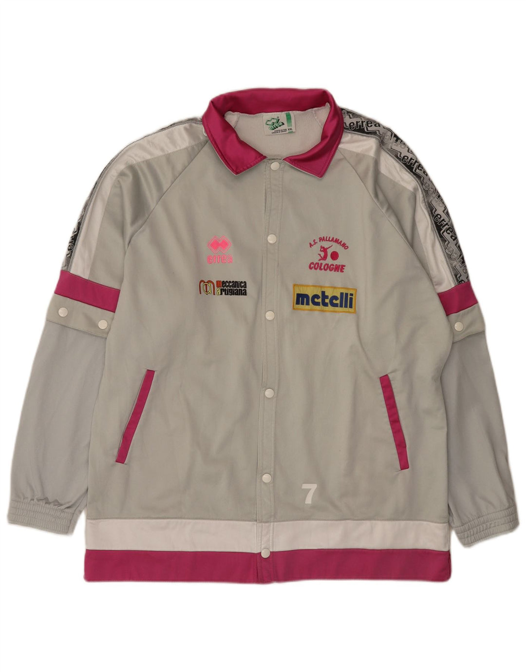 Errea Herren-Trainingsanzugoberteil mit Grafik, 2XL, Grau, Farbblock