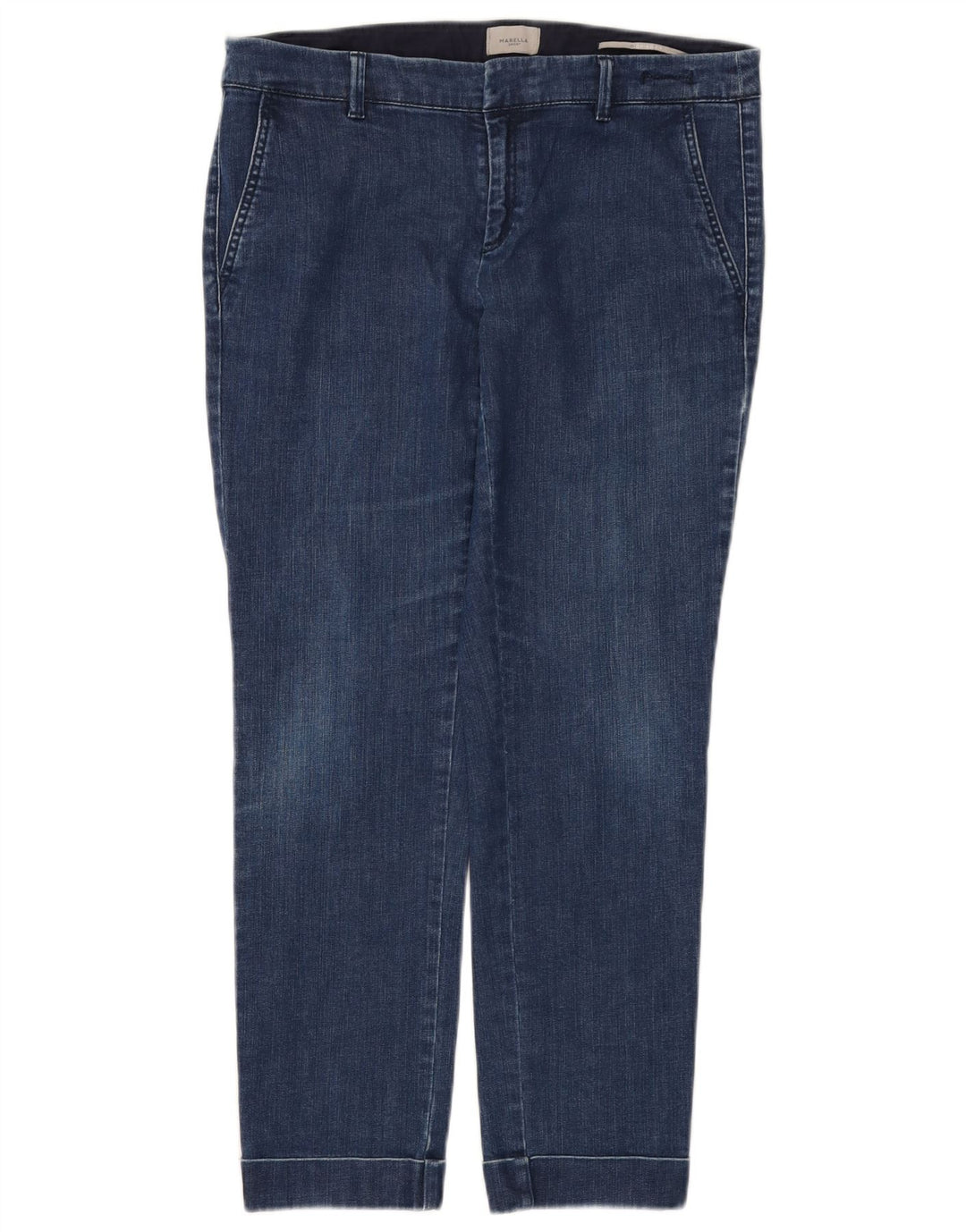 Marella Damen Slim Jeans UK 12 Medium W32 L27 Blaue Baumwolle