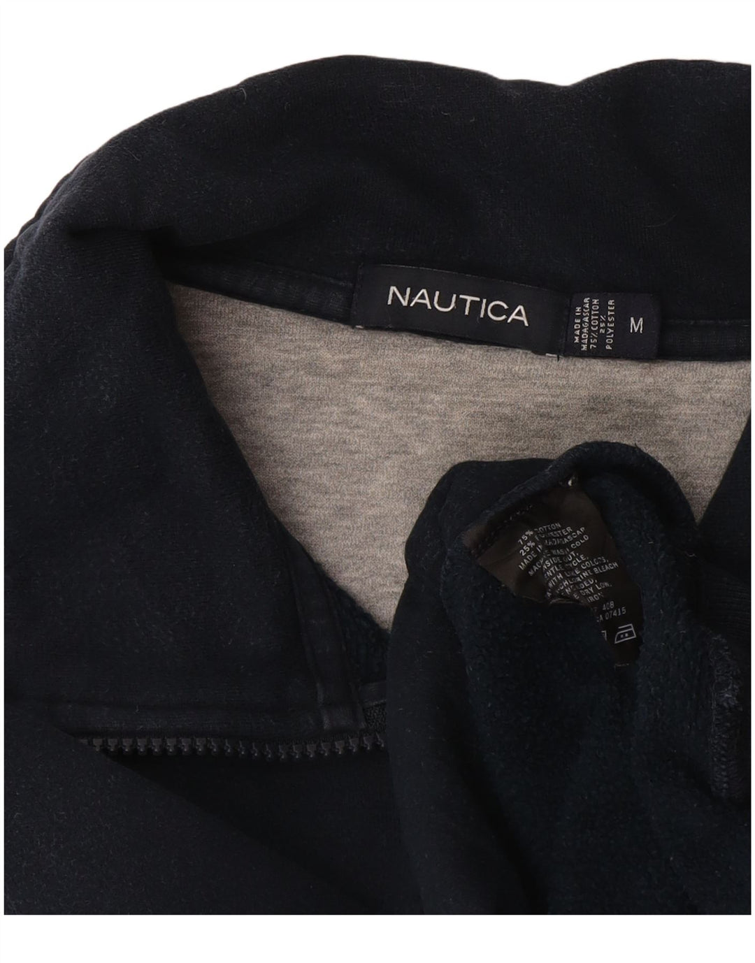Nautica Herren-Sweatshirt mit Reißverschluss am Hals, mittlere marineblaue Baumwolle