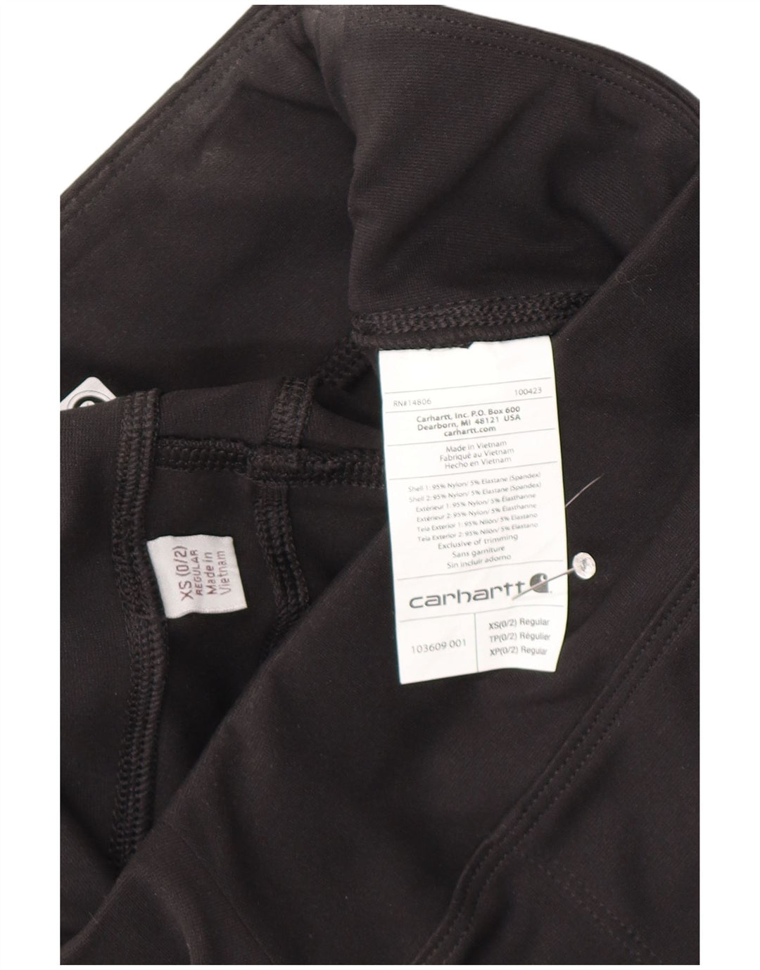 Carhartt Womens Regular Leggings US 0/2 XS Schwarzes Nylon