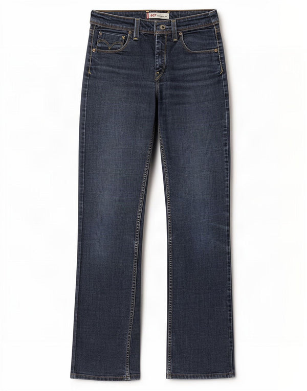 Levi's Damen 627 Straight Jeans W27 L32 Blaue Baumwolle