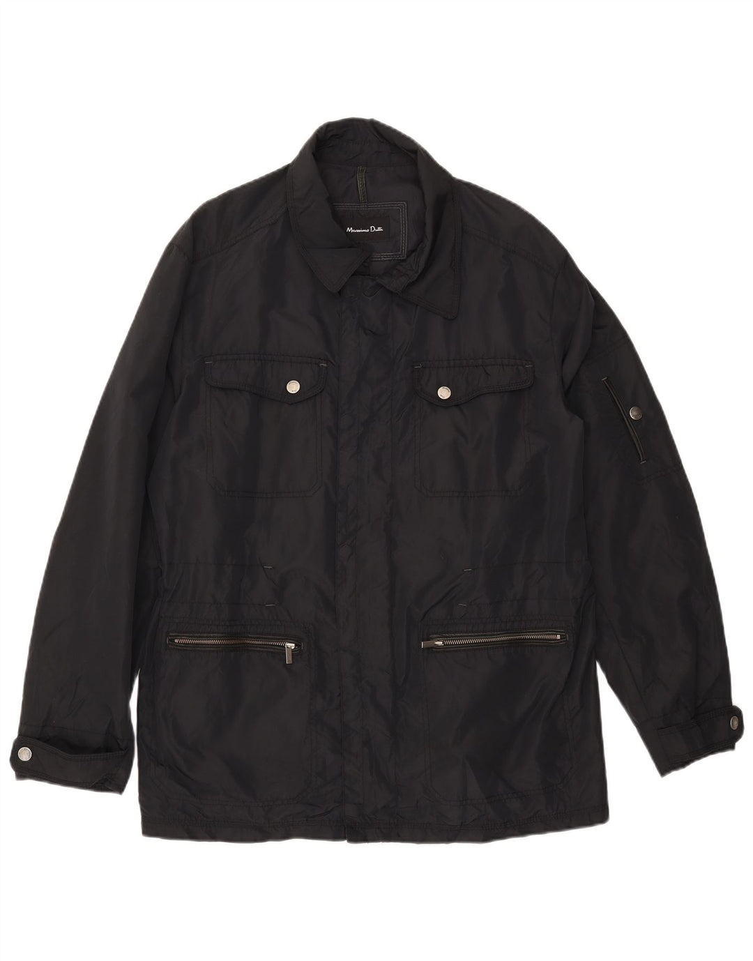 MASSIMO DUTTI Herren Utility Jacke UK 42 XL Schwarzes Nylon
