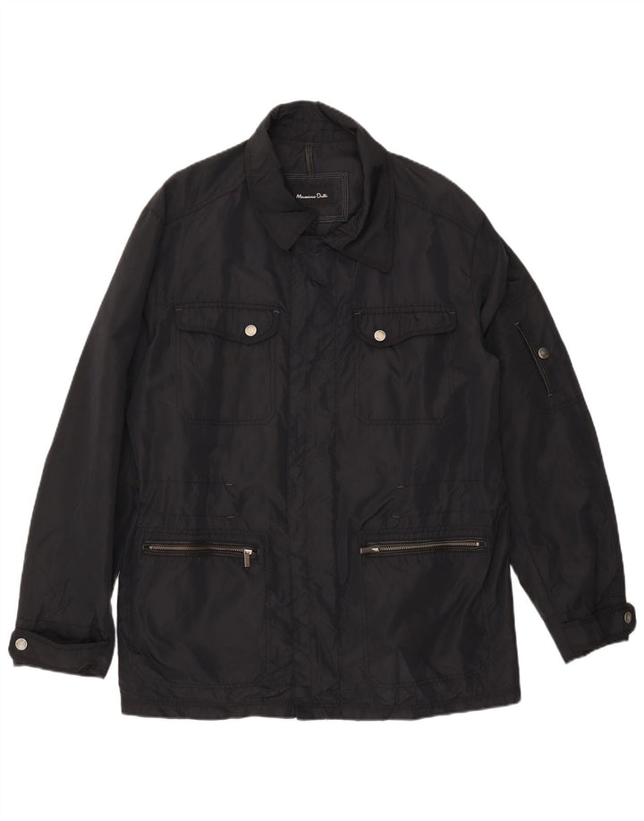 MASSIMO DUTTI Herren Utility Jacke UK 42 XL Schwarzes Nylon