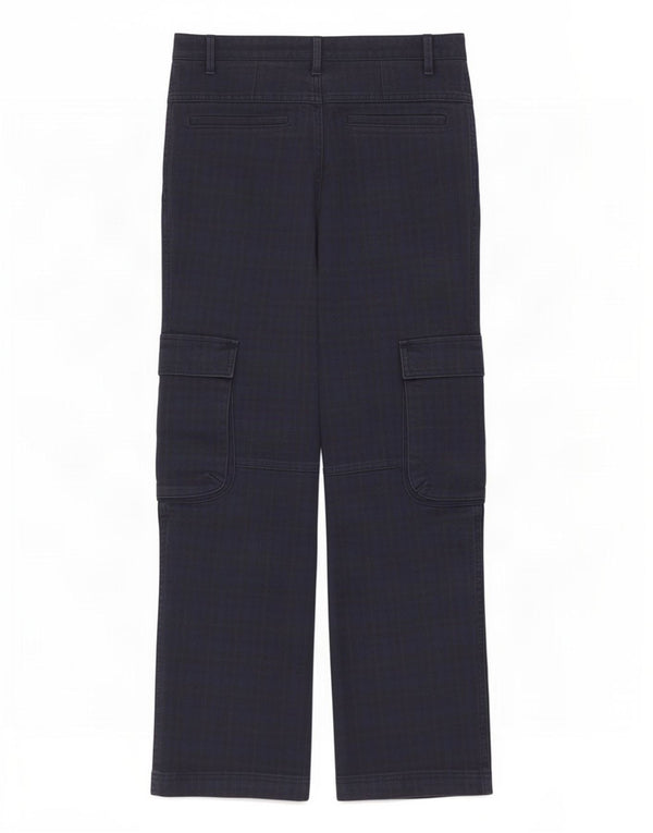 Gerade Cargo-Hose für Damen von Zara, mittelgroß, W28, L28, marineblau kariert