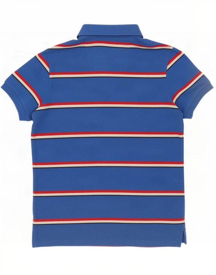 Superdry Herren-Poloshirt, groß, blau gestreift, Baumwolle
