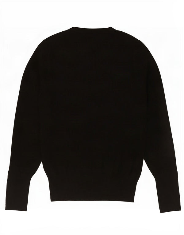 Zara Damen-Pullover mit Rundhalsausschnitt, Gr. 10, Größe S, schwarze Viskose