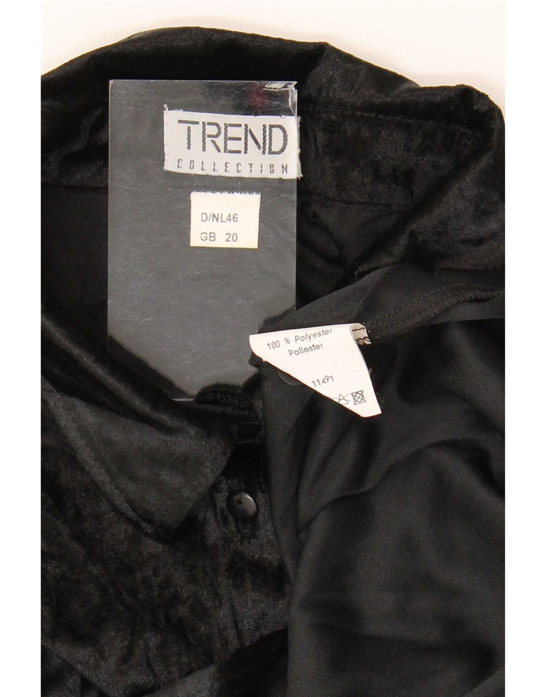 Trend Damen Hemdbluse UK 20 2XL Schwarz Polyester