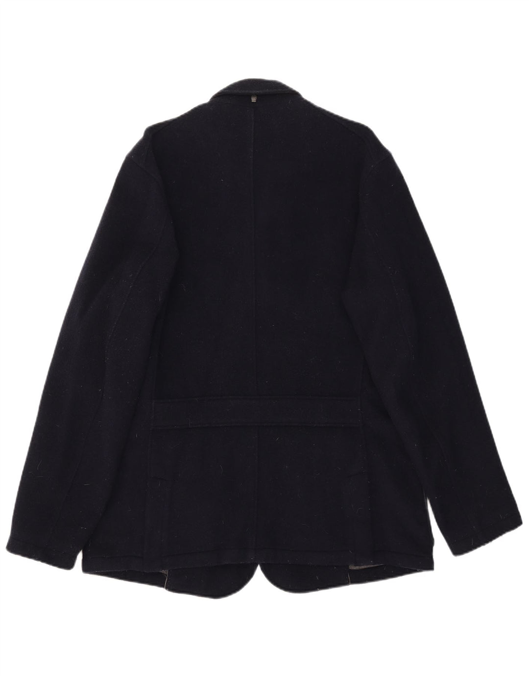 Massimo Dutti Herren 4-Knopf-Blazerjacke UK 42 XL Marineblaue Wolle