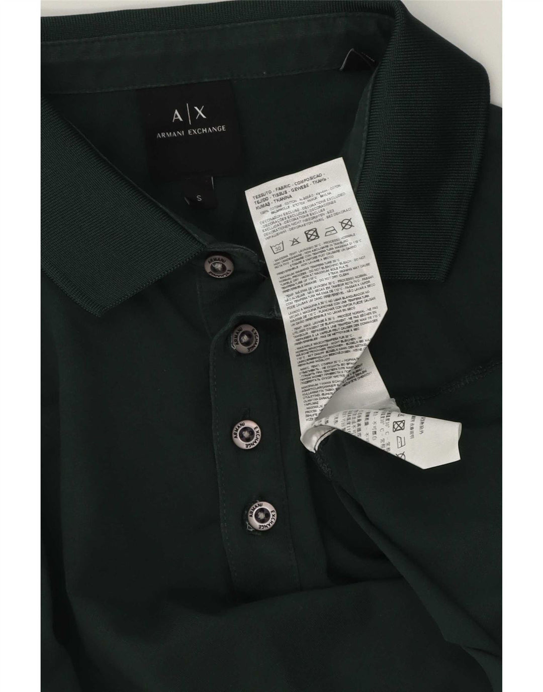 Armani Exchange Herren-Poloshirt, kleine grüne Baumwolle