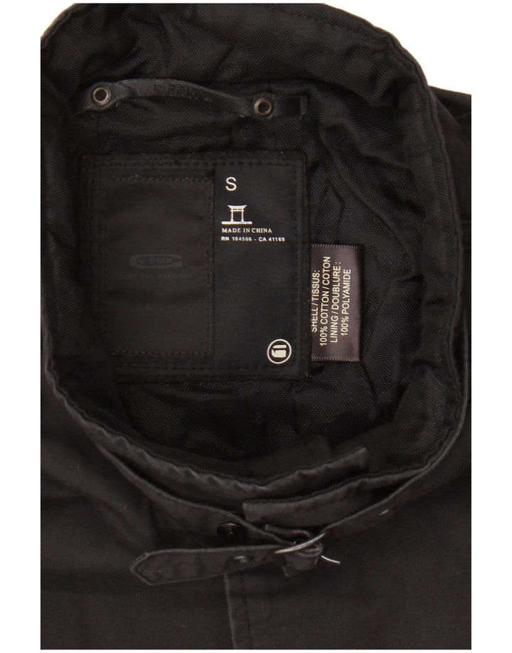G-Star Damen Kurzarm-Bomberjacke UK 10 Small Schwarz Baumwolle