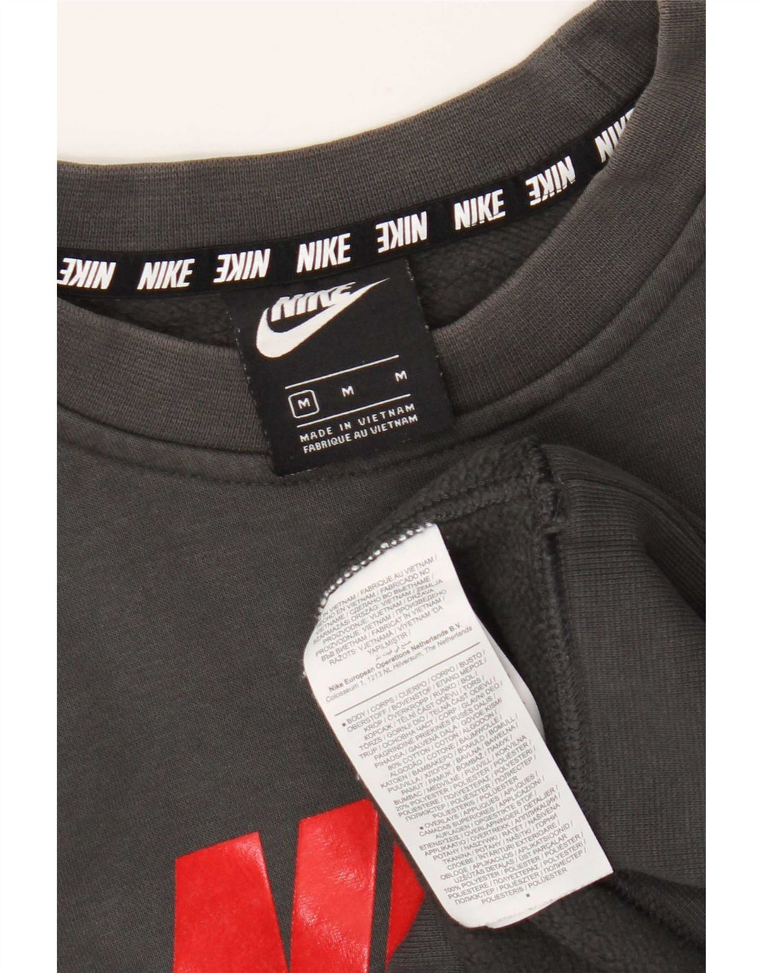 Nike Herren Grafik-Sweatshirt-Pullover aus mittelgrauer Colourblock-Baumwolle